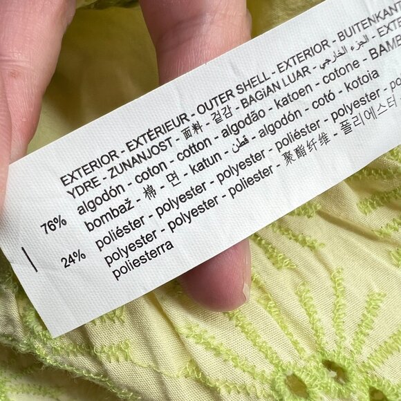 Zara Embroidered Openwork Puff Sleeve Peplum Top Size Small - Picture 11 of 13